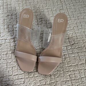 BP Women's Nude and Clear Heeled Slides